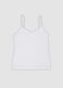 White stretch viscose camisole with deep V-neck lace trim_0