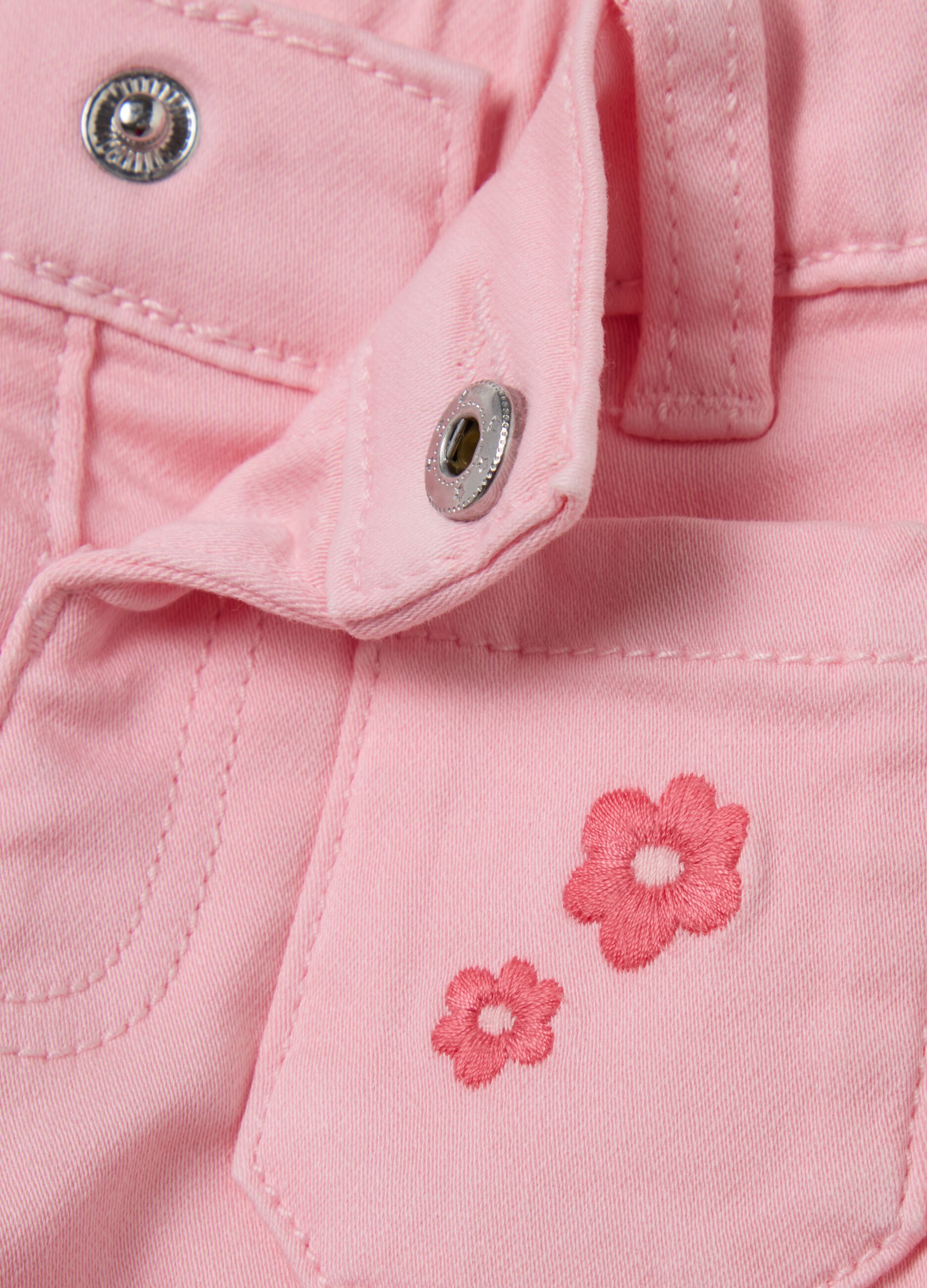 Flare-fit jeans with floral embroidery