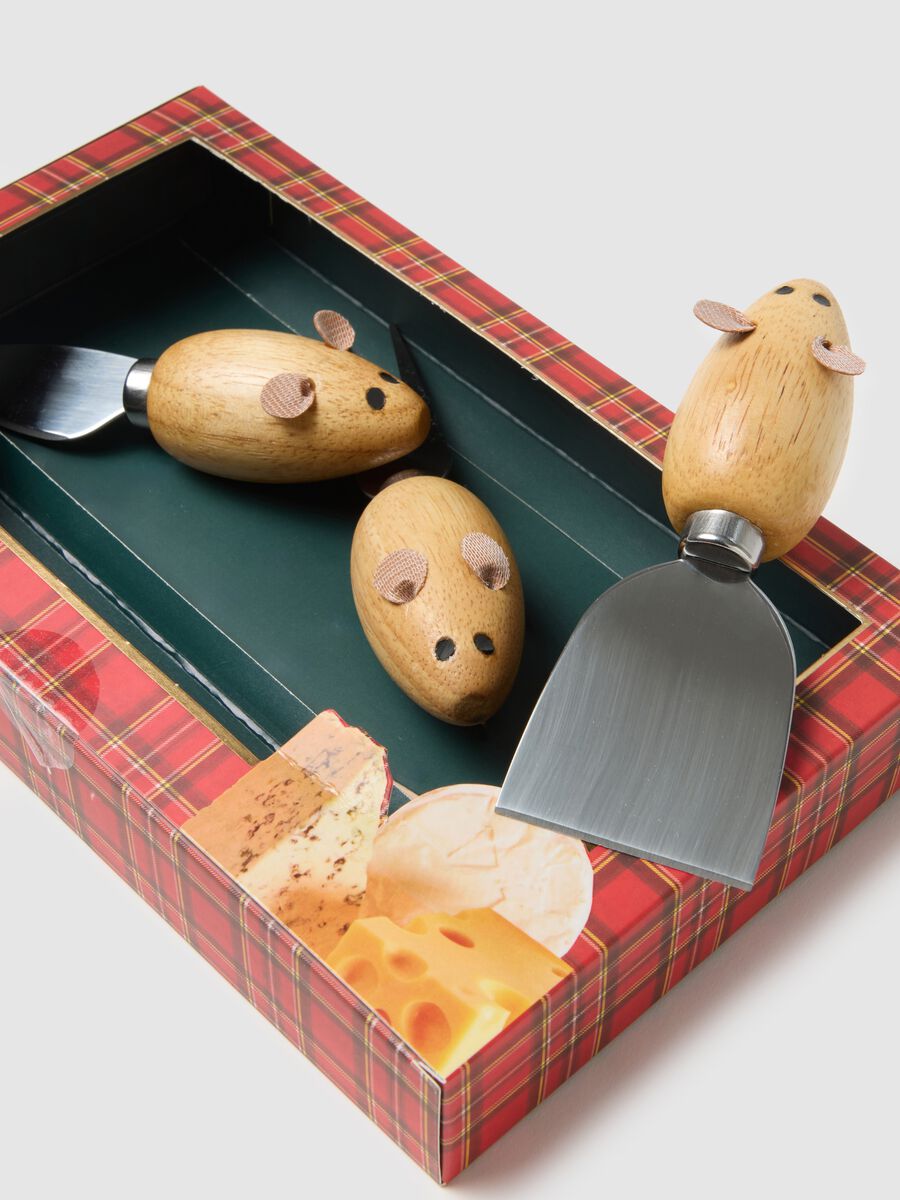 Set coltelli multicolor per formaggio in acciaio con manico in legno_1