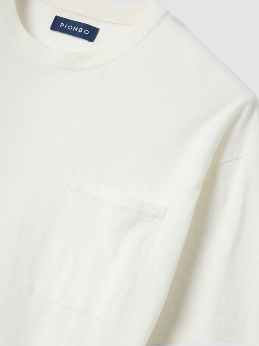 T-shirt bianca in puro cotone a maniche corte regular fit_5