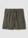 Green linen-blend cargo bermuda shorts_4