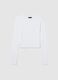 Crop Long-sleeved T-shirt White_5
