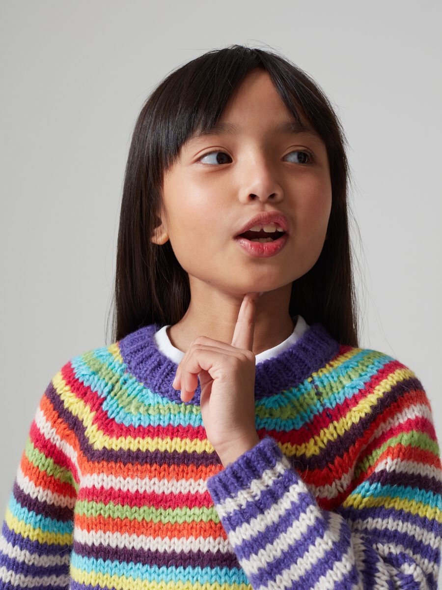 Pullover con fantasia a righe_0