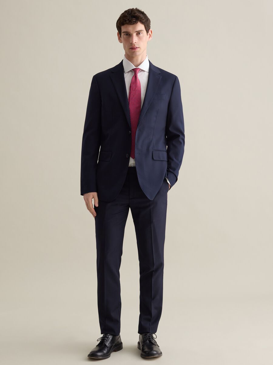 Single-breasted blazer in stretch viscose_1