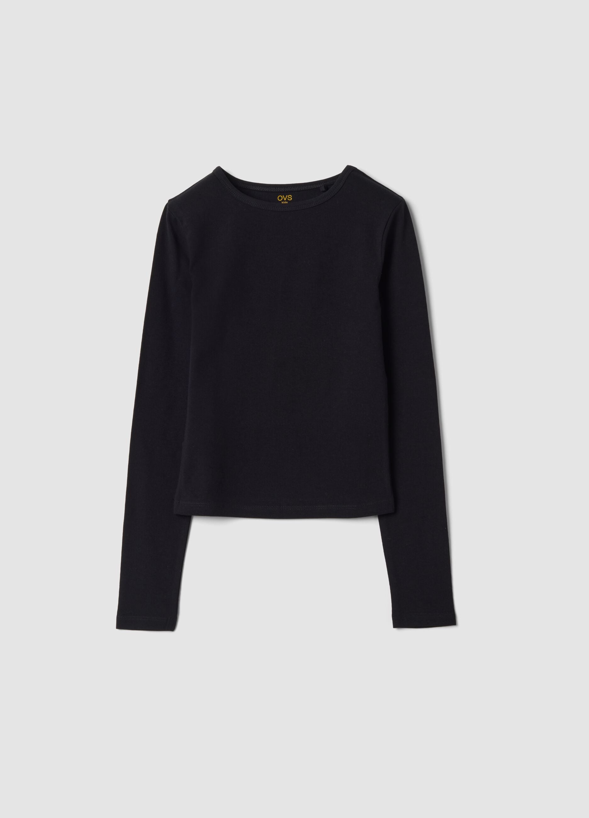 Black slim-fit stretch organic cotton jersey T-shirt