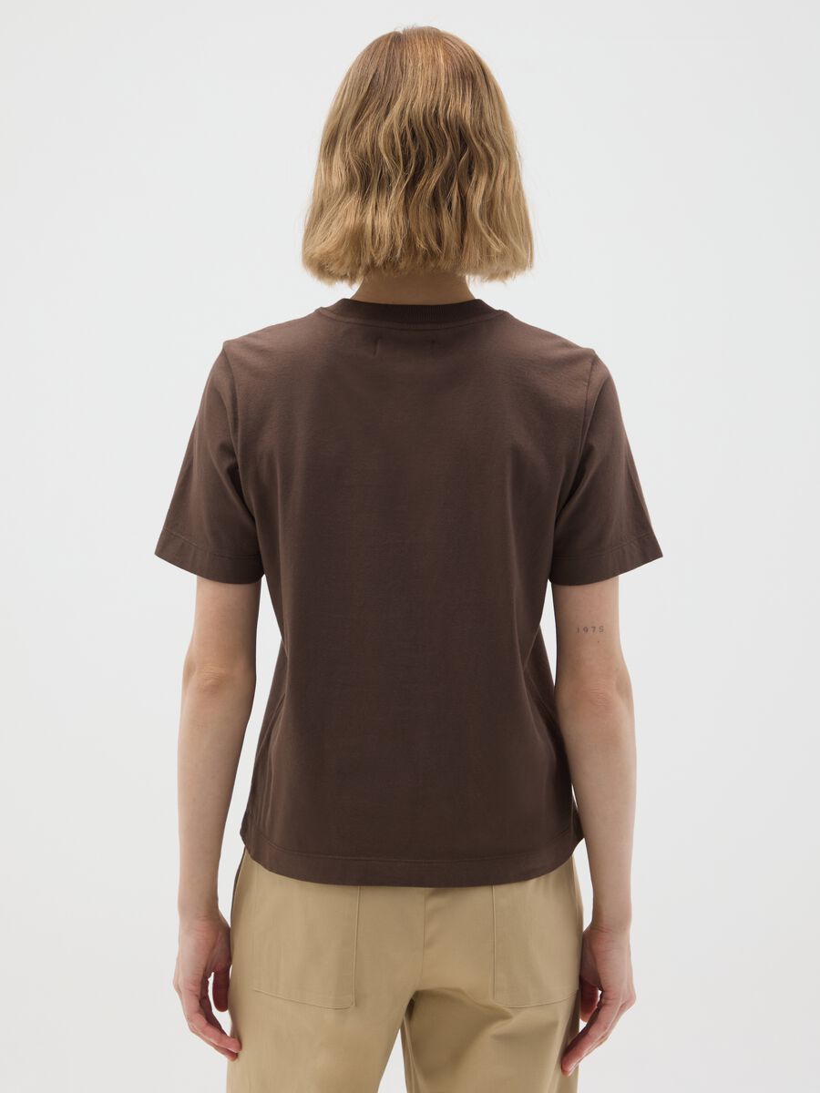 Brown T-shirt in pure Italian cotton regular fit_2