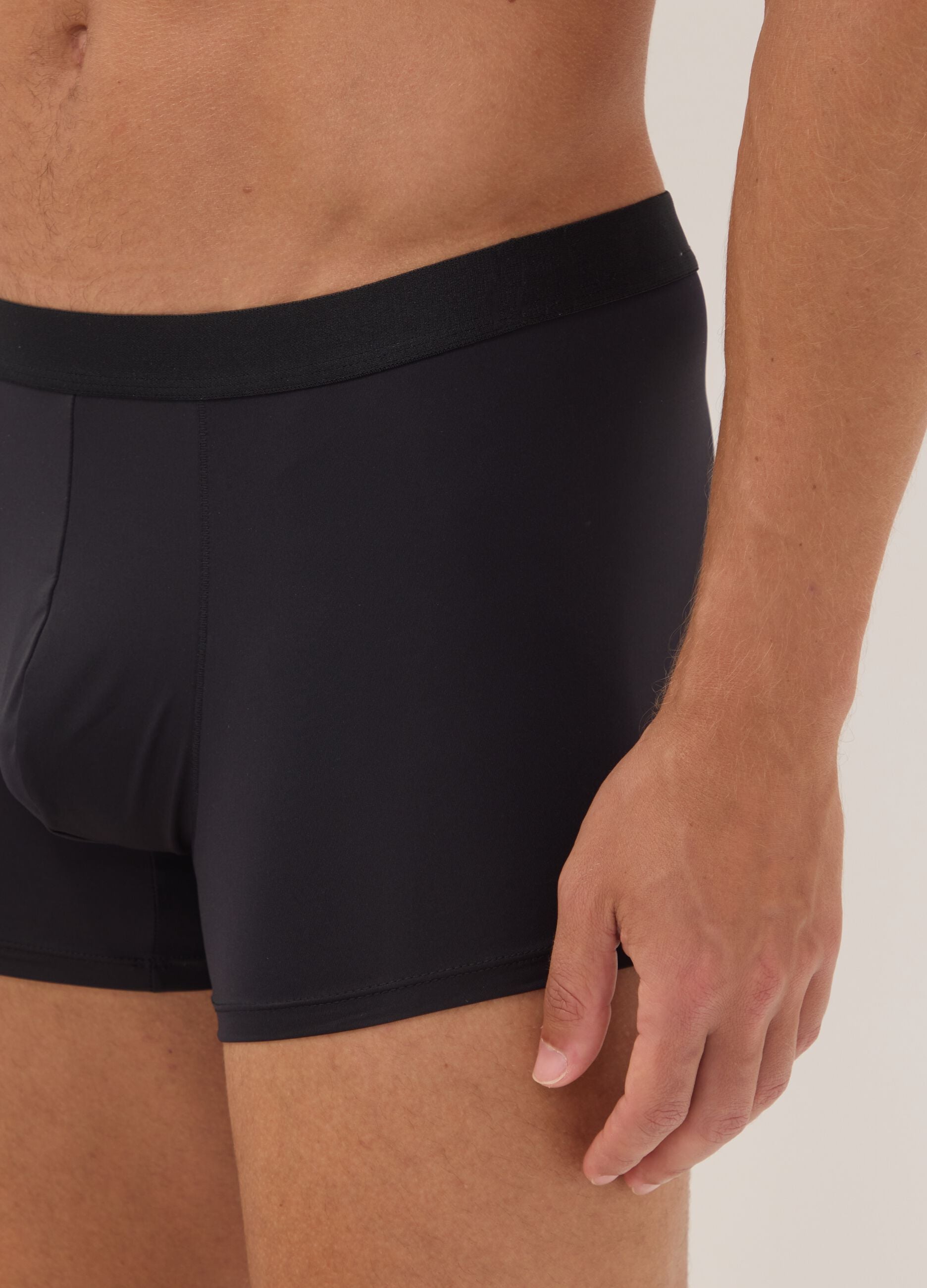 Three-pack of black stretch microfibre boxers