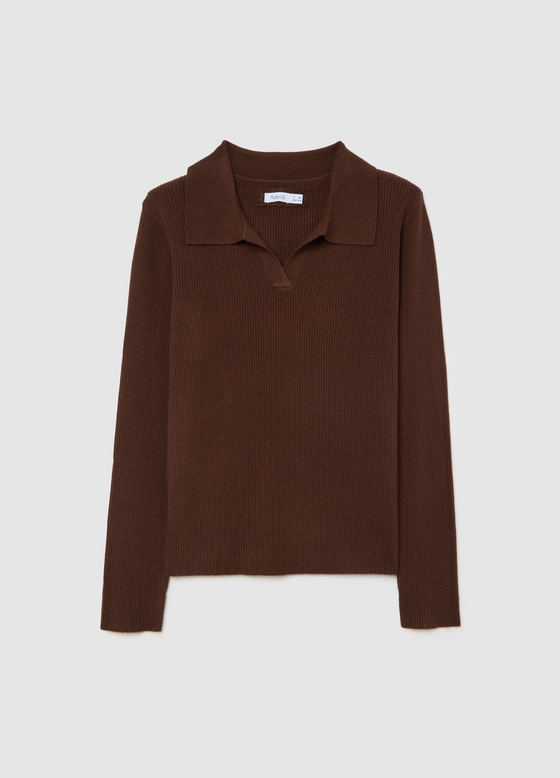 Maglia marrone a maniche lunghe regular fit