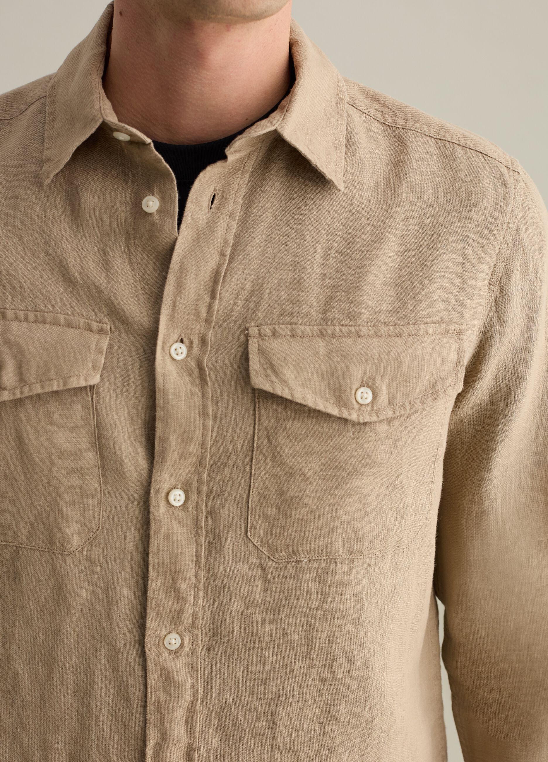 Regular-fit shirt in linen