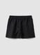 Black linen-viscose blend shorts with elasticated waist, regular fit_4