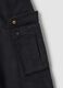 Black slim fit stretch cotton cargo trousers_5