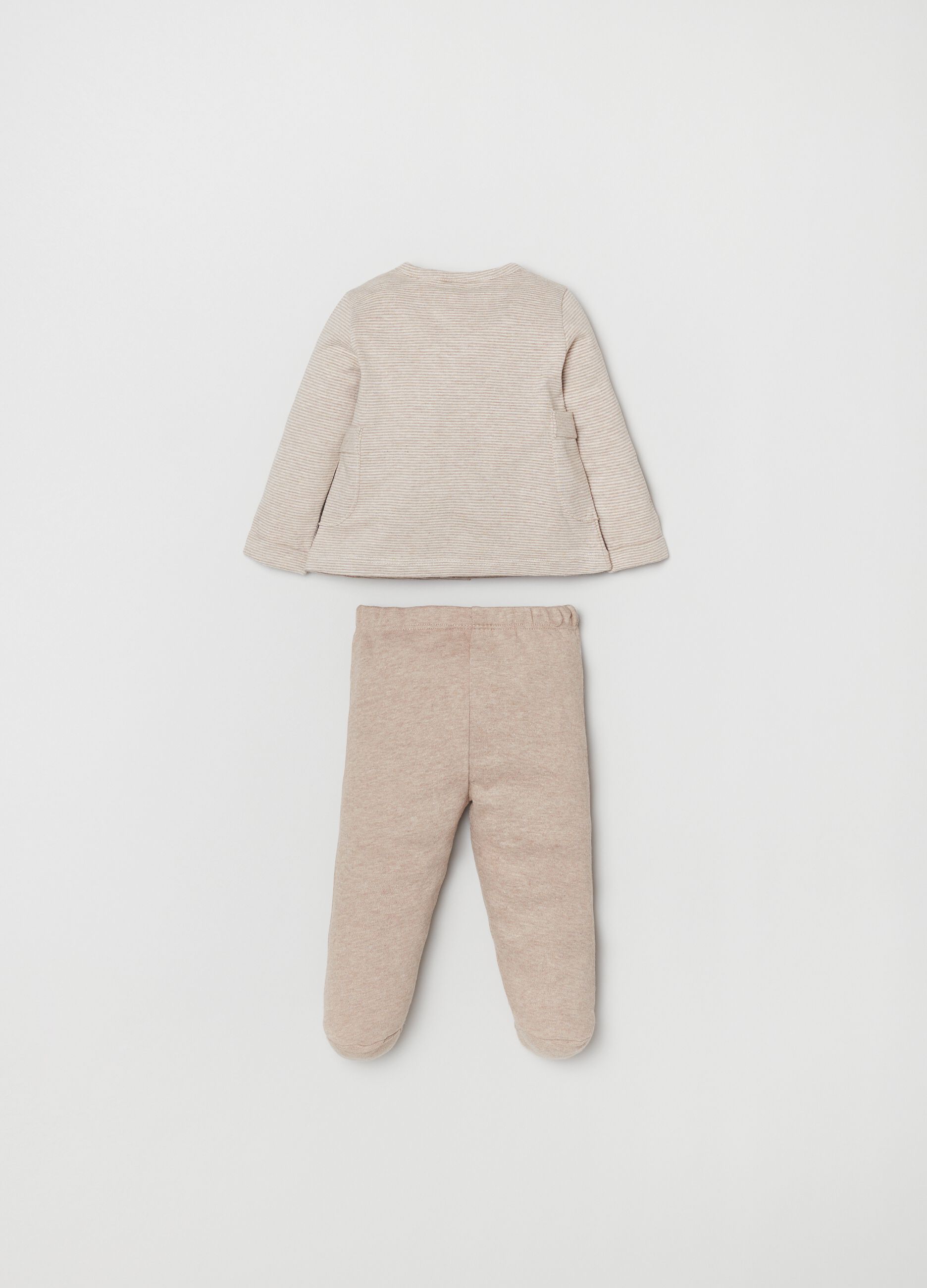 Set t-shirt a righe e ghettine con stampa_1