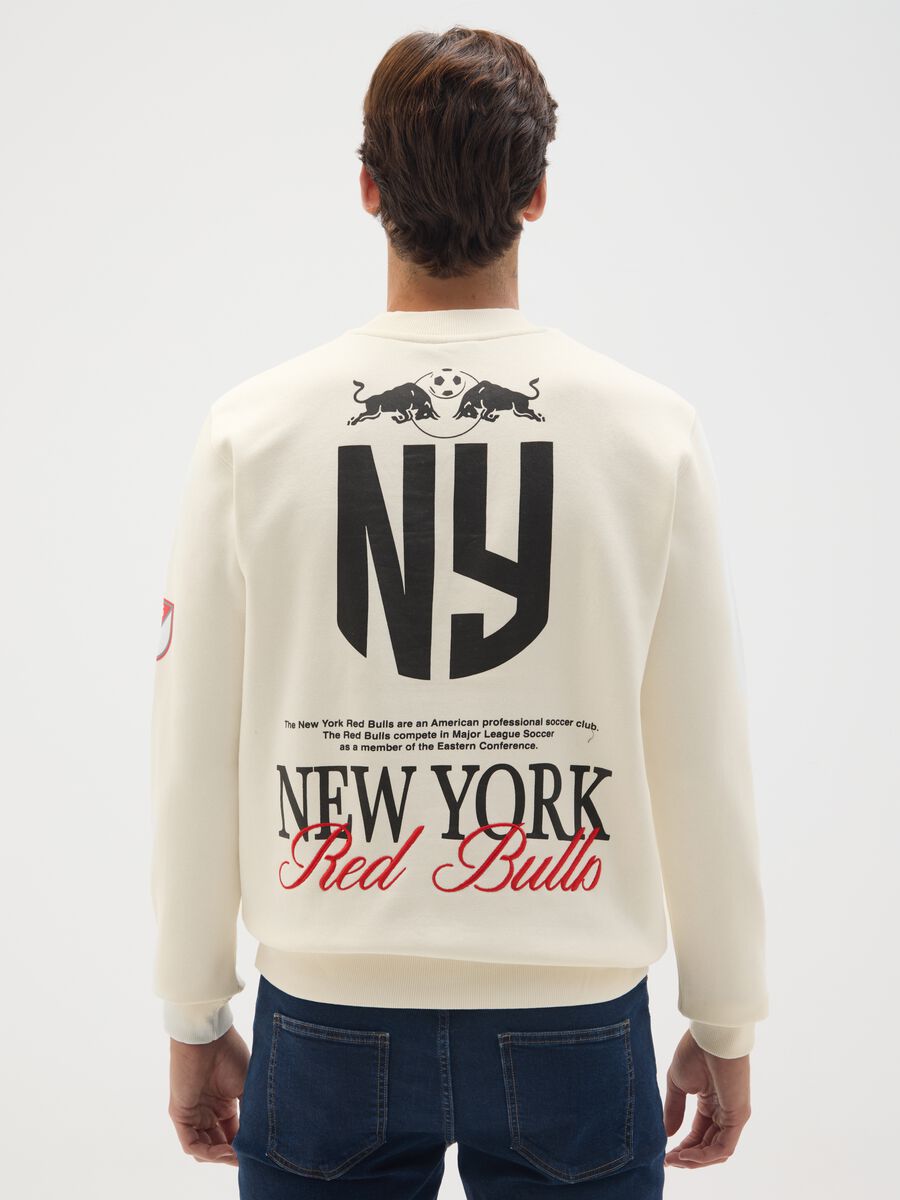 White cotton blend sweatshirt with print_2