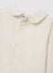 Baby bodysuit in pure beige cotton with collar print_3