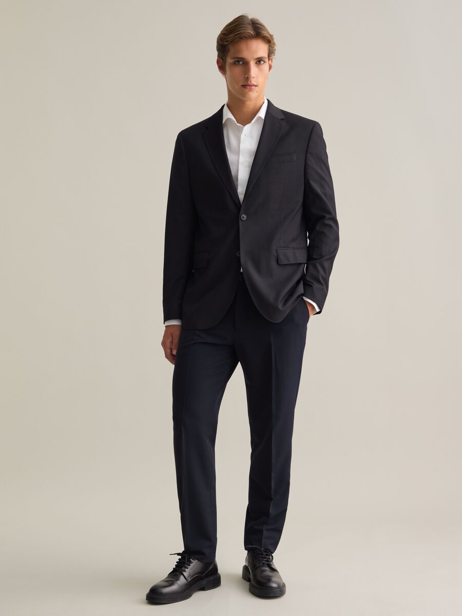 Men's Black Mixed Regular Fit Blazer_1