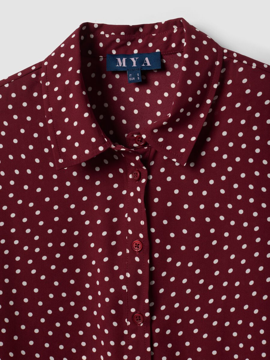Camicia rossa a pois con colletto classico regular fit_6