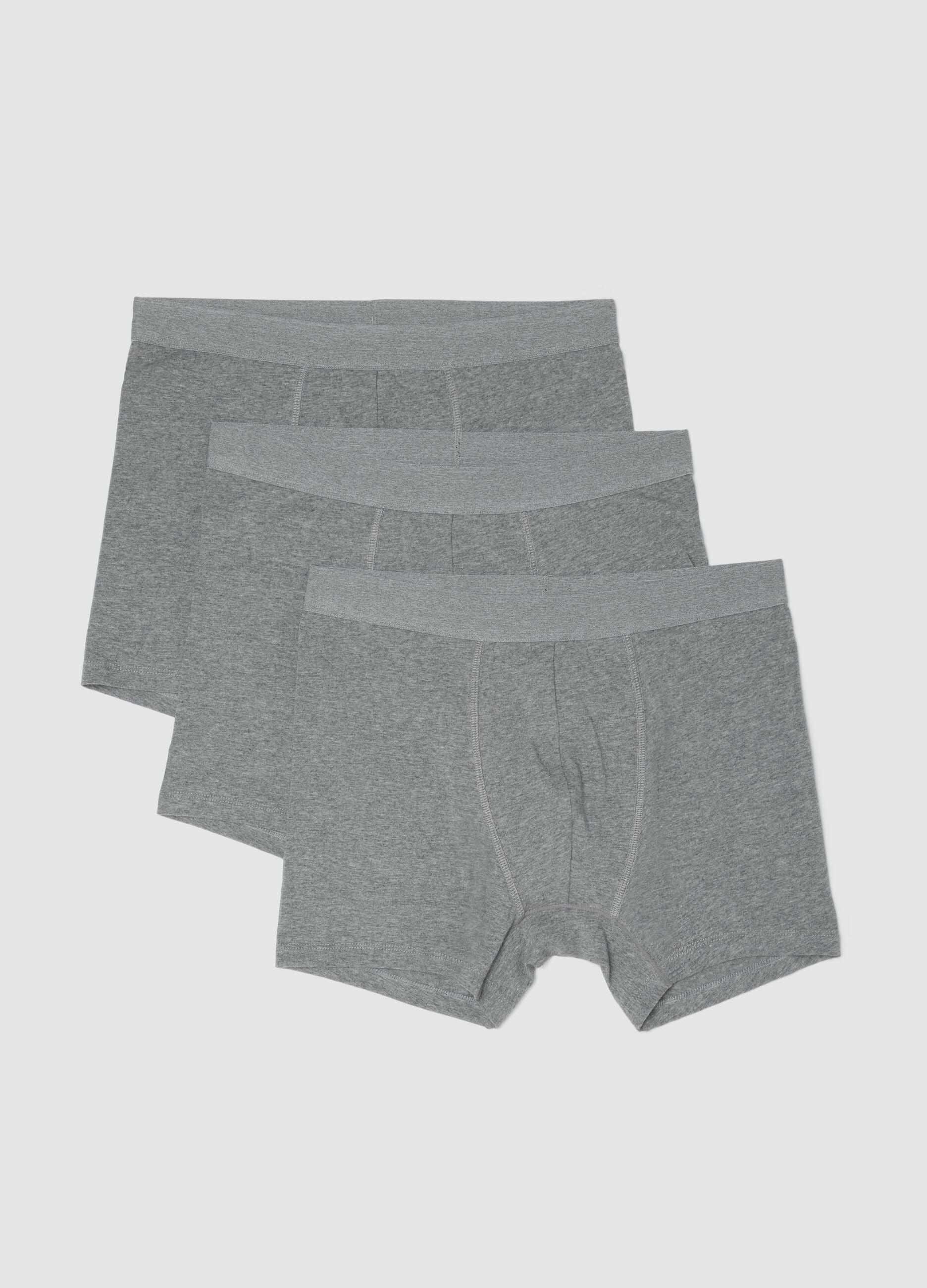 Tripack di boxer grigi in cotone organico