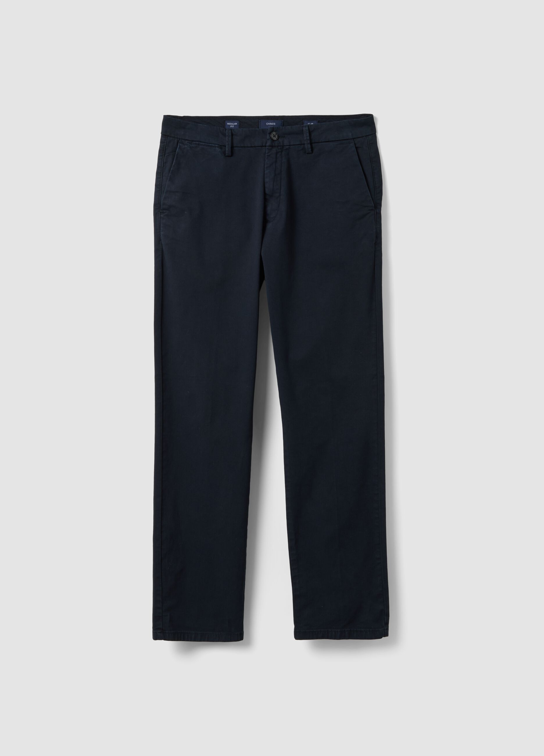 Blue regular-fit stretch cotton chino trousers