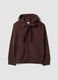 Felpa marrone con cappuccio e fiocco relaxed fit_0