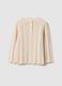 Beige pure cotton perforated jumper for girls, regular fit with embroidery_1