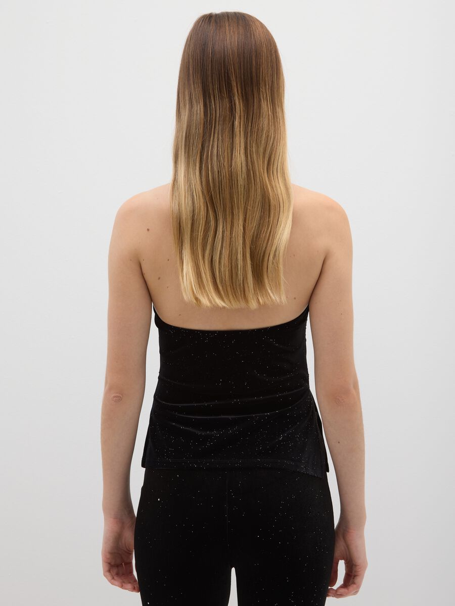 Top in chenille elasticizzato nero regular fit_2