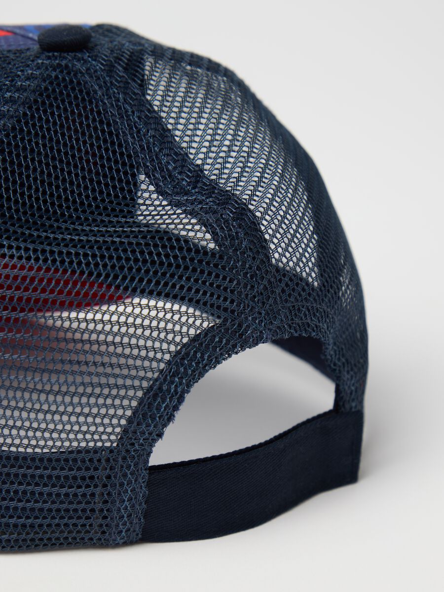 Blue baseball cap with superheroes print_1