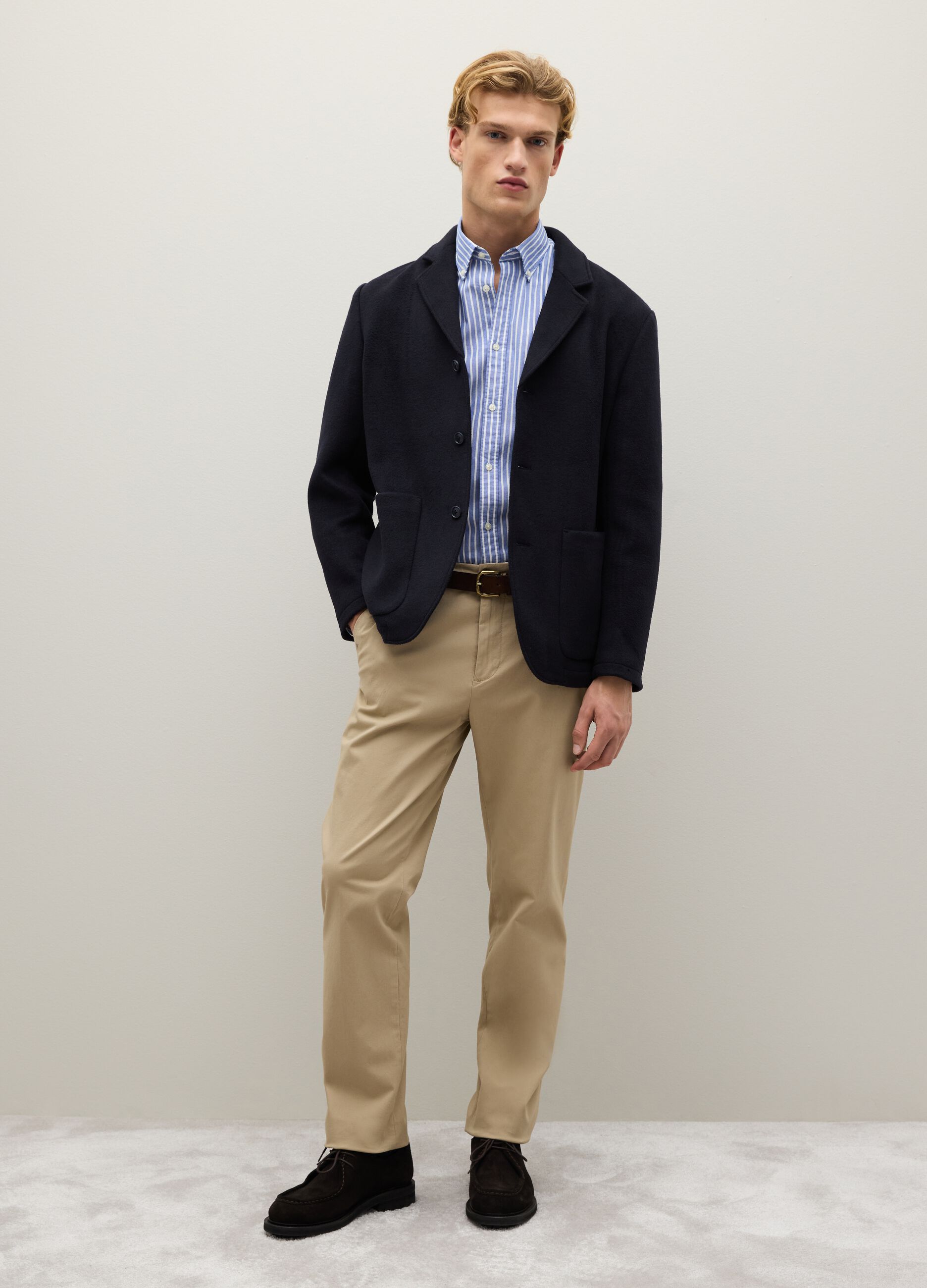 Blue Wool Blend Blazer