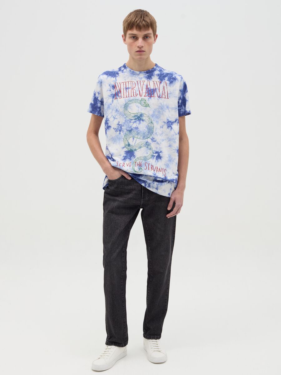Tie-dye T-shirt with Nirvana print_1