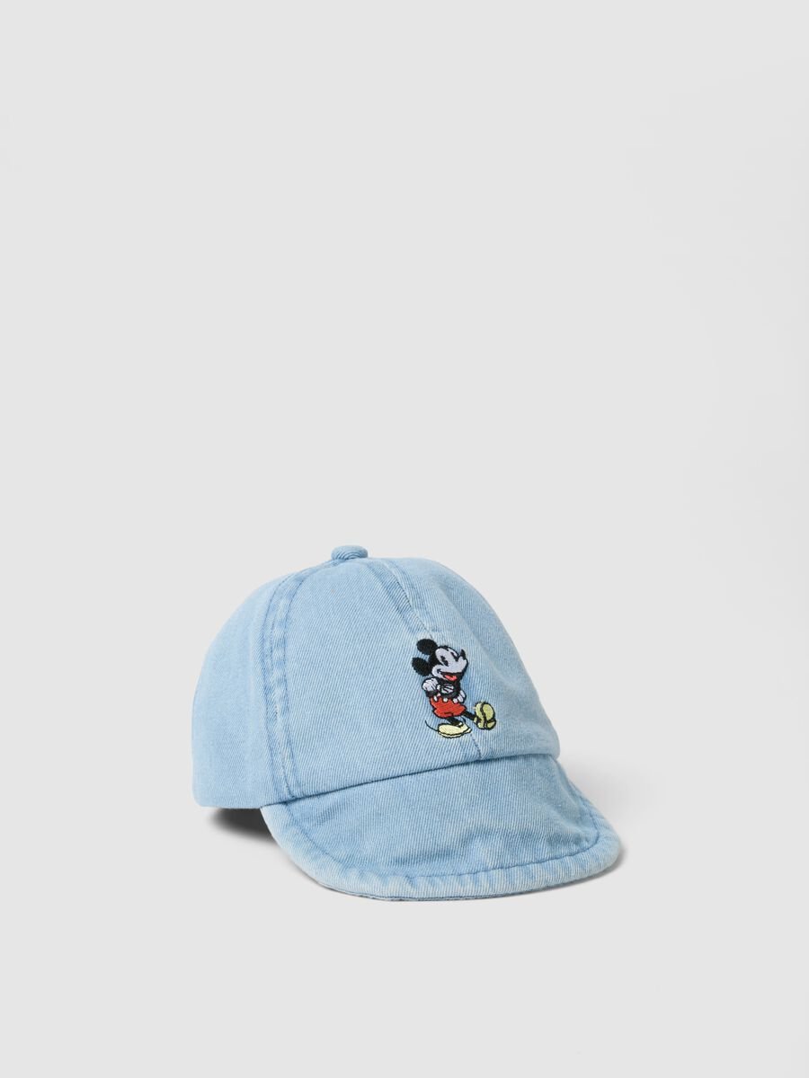 Cappello da baseball in puro cotone azzurro da bimbo con Topolino_0