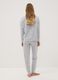 Grey crew-neck pyjamas in organic cotton and viscose blend_2