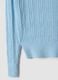 Sky-blue fitted viscose-blend cable-knit crew-neck jumper for girls_3