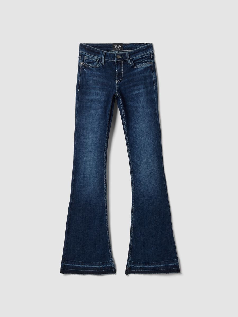 Slim Flare Denim Dark Blue Washed_0