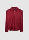 Red Satin Regular Fit Shirt with Buttons_4