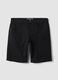 Black slim-fit stretch cotton denim Bermuda shorts_4