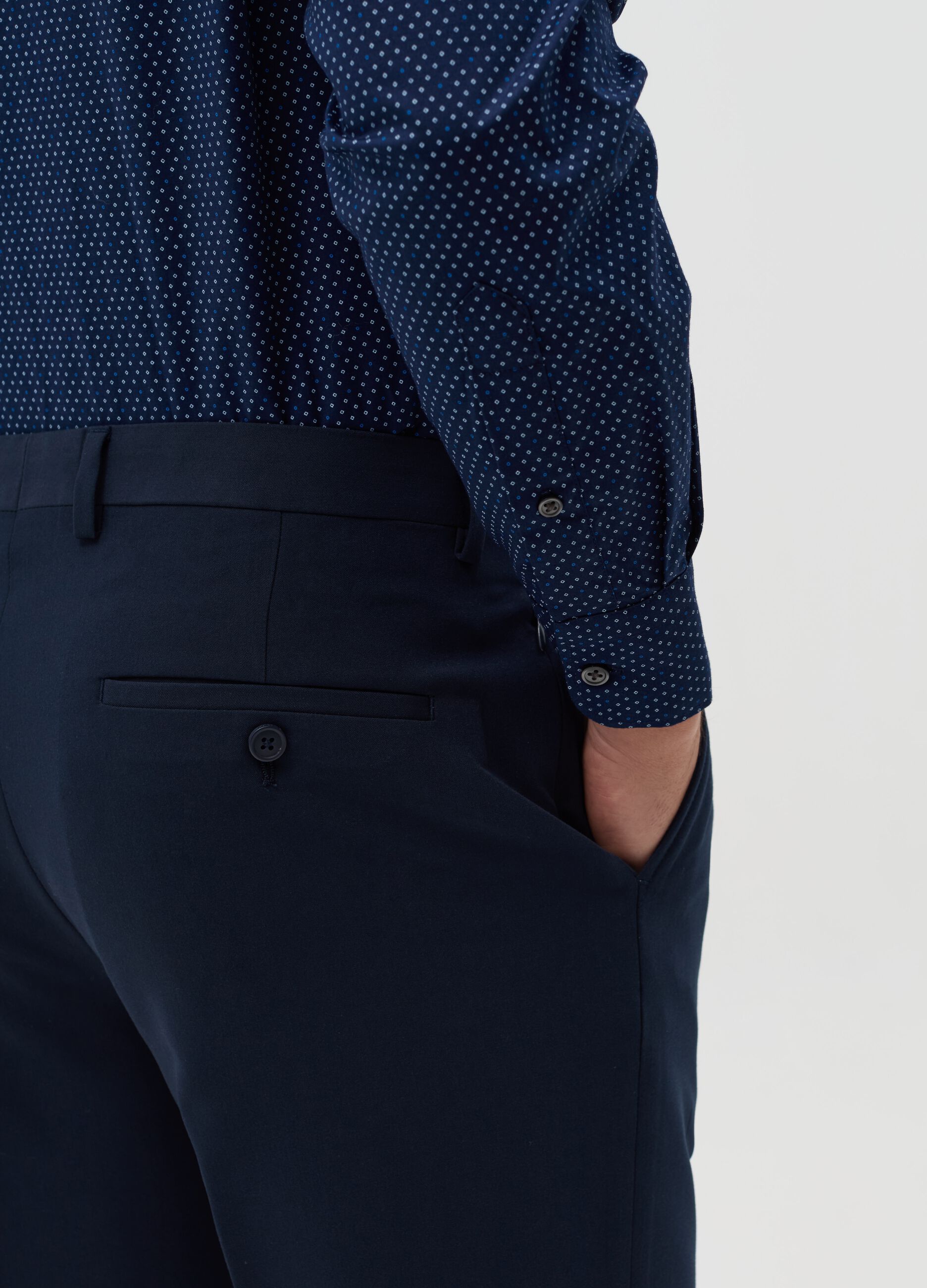 Regular-fit shirt in stretch cotton