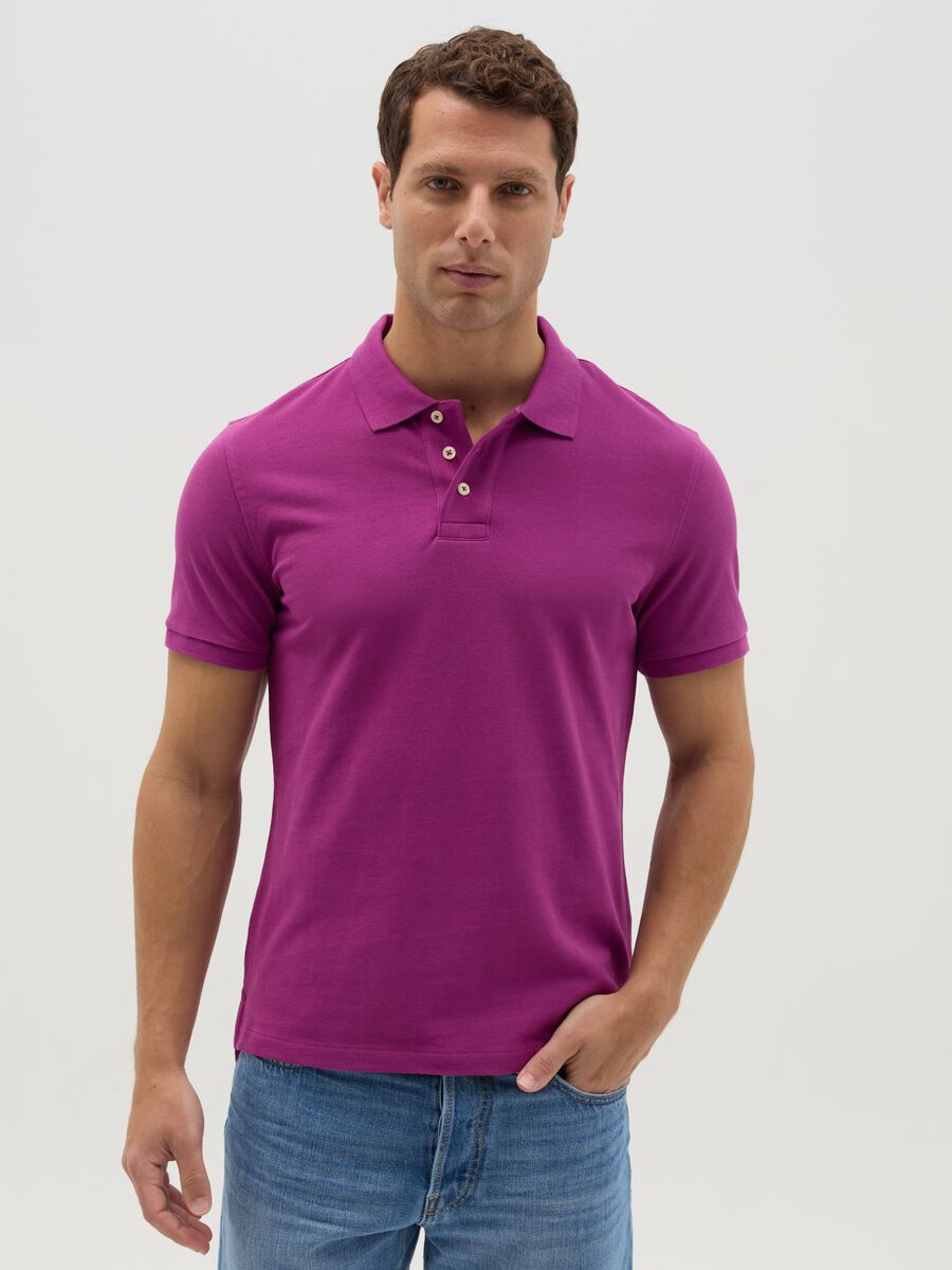 Slim-fit polo shirt in organic cotton_0