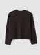Brown stretch-wool cardigan with deep V-neck, oversized fit_2