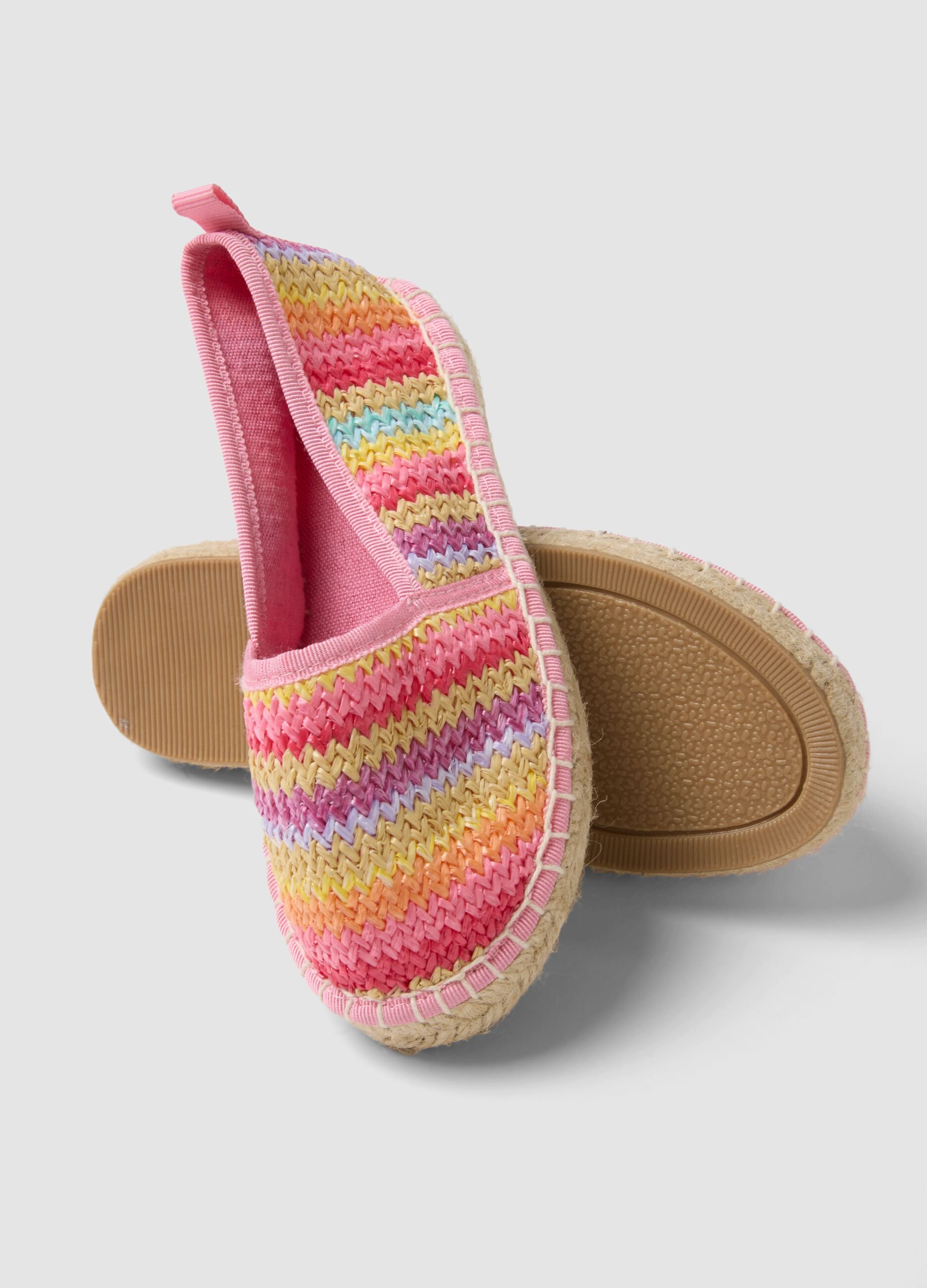 Girls&rsquo; multicolour woven espadrilles