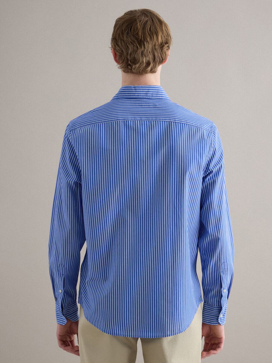 Regular fit multicolor striped pure cotton shirt_3