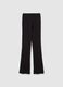Girls' black stretch cotton flare fit leggings_4