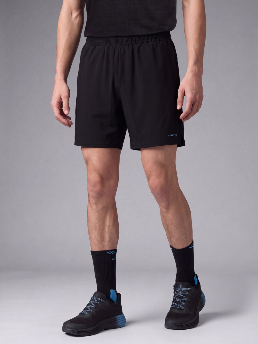 Black easy-dry stretch shorts ALTAVIA RUNNING_1