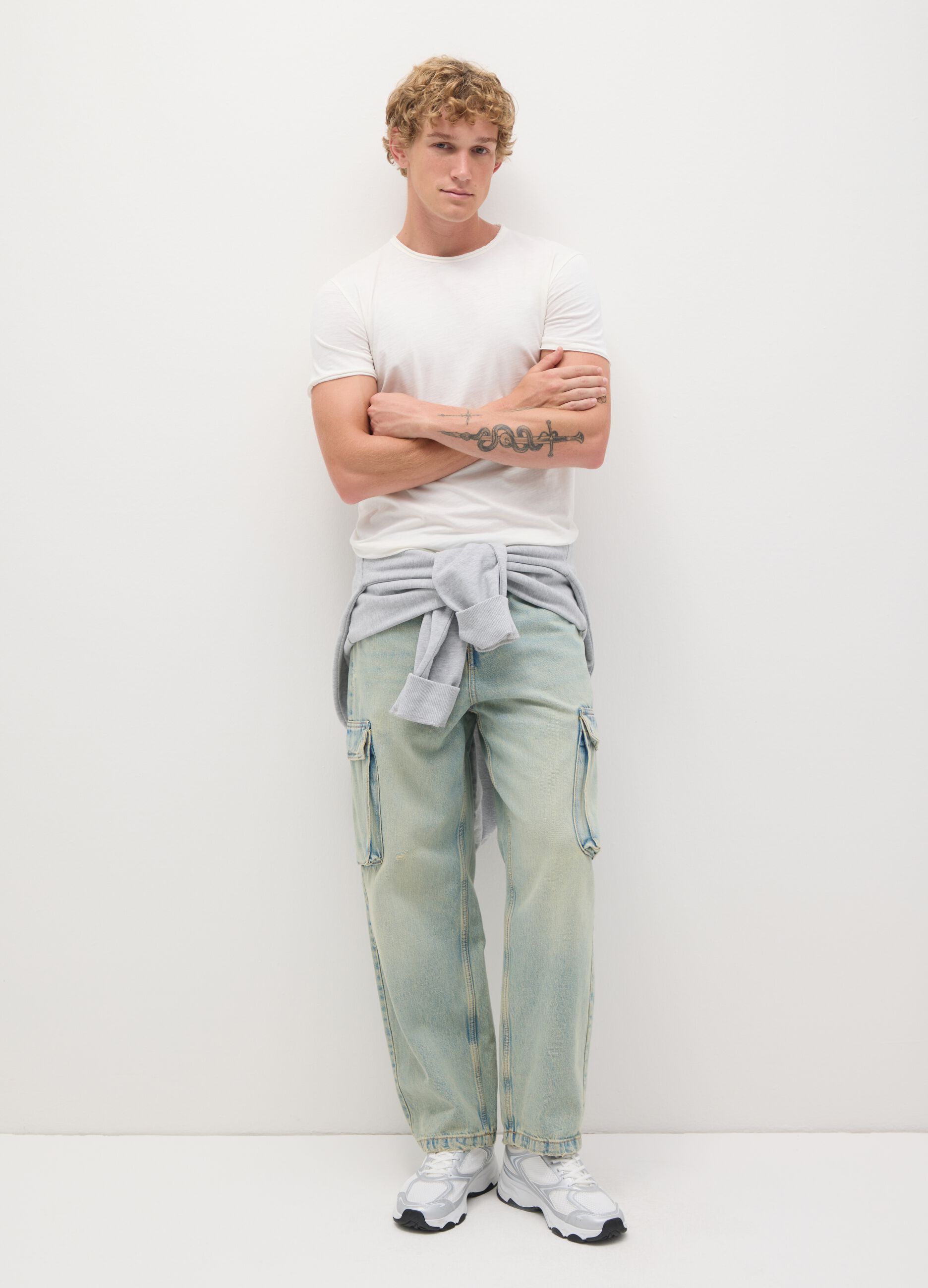 Cotton T-shirt with round neck