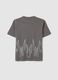 Grey regular fit children's cotton t-shirt with print_1
