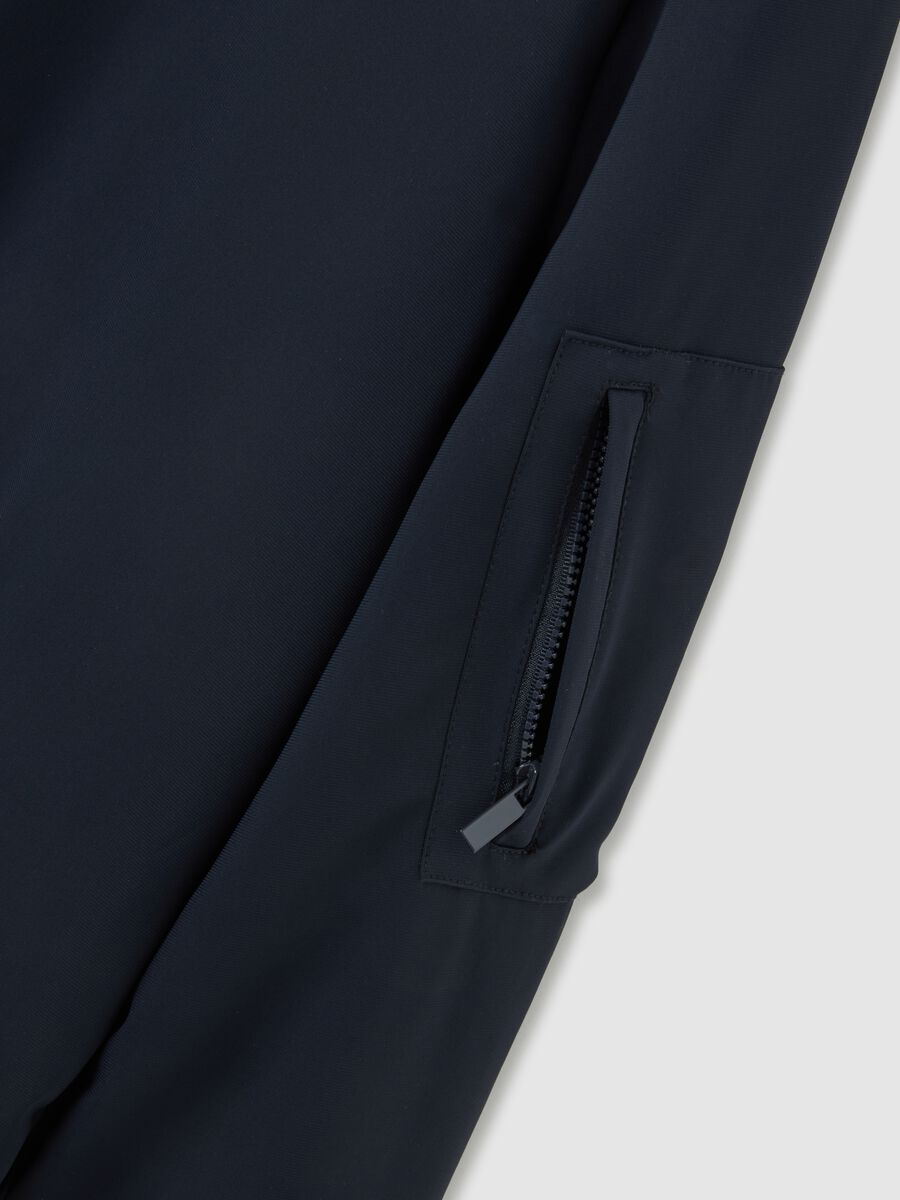 Stretch blue bomber with zip closure_5