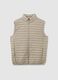 Beige mixed regular fit gilet_0