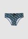 Blue stretch swim briefs with skull print_0