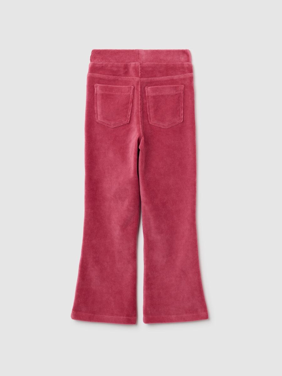 Girls' Pink Cotton Blend Flared Trousers_1