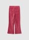 Girls' Pink Cotton Blend Flared Trousers_1