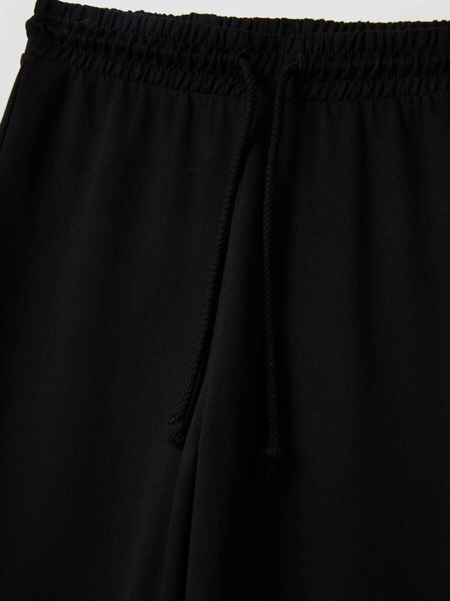 Pantaloni jogger baggy in puro cotone nero_5