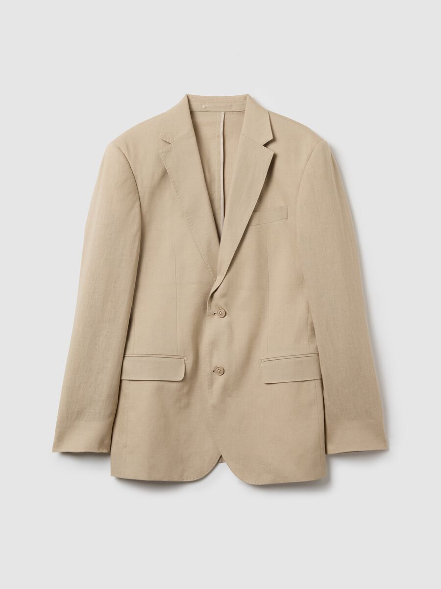 Contemporary regular-fit single-breasted blazer in linen_4